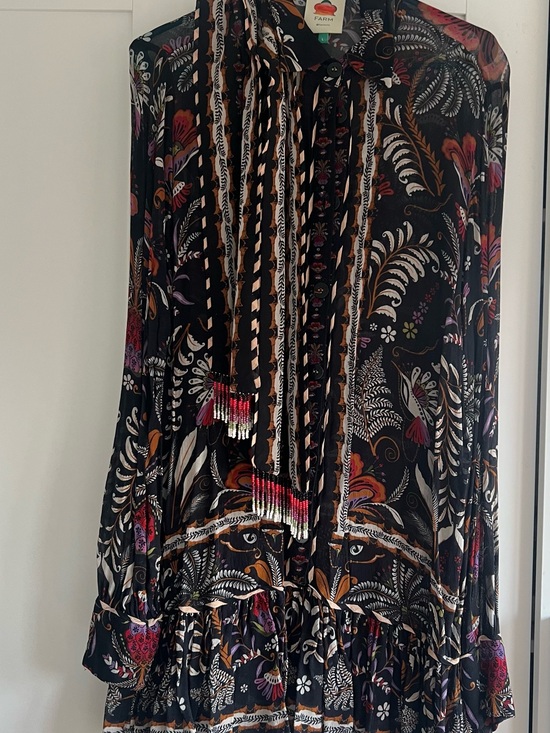 FARM Rio Dresses & Skirts - Farm Rio Floral Black Morif MiniDress with inside camisole